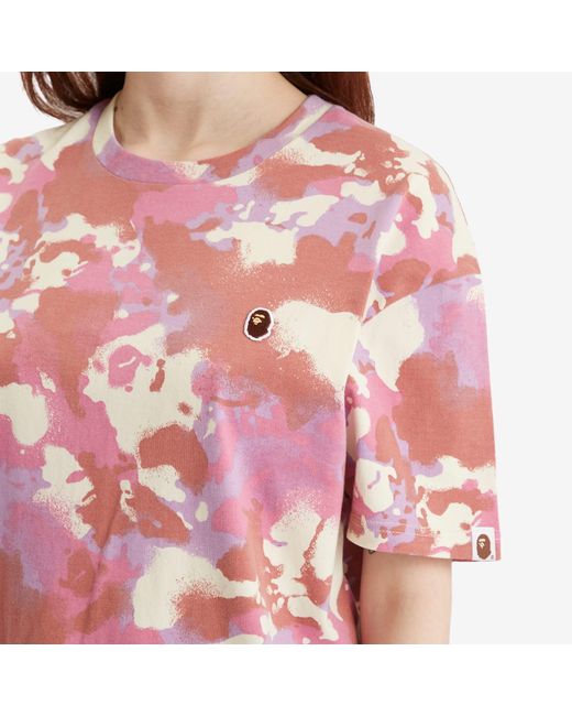 A Bathing Ape Pink Map Camo Oversized T-Shirt