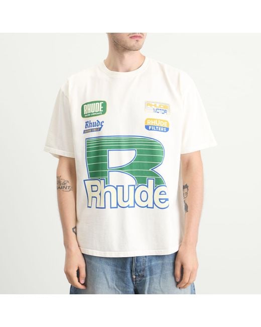 Rhude Roadway Racing T-Shirt in Green for Men | Lyst