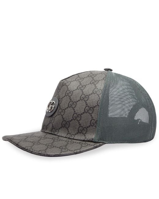 Gucci Gray Monogram-pattern Cotton-blend Baseball Cap for men