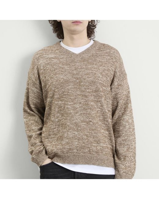 Maison Margiela Brown Cotton Wool V-Neck for men