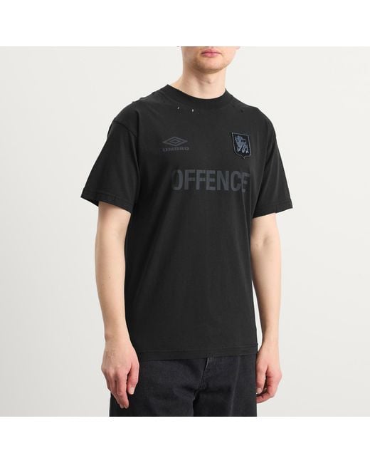 Umbro by Slam Jam Black Offence Defence T-Shirt for men