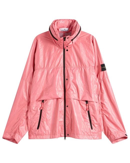 Stone Island Pink Light Nylon 3L-Tc Hooded Jacket for men