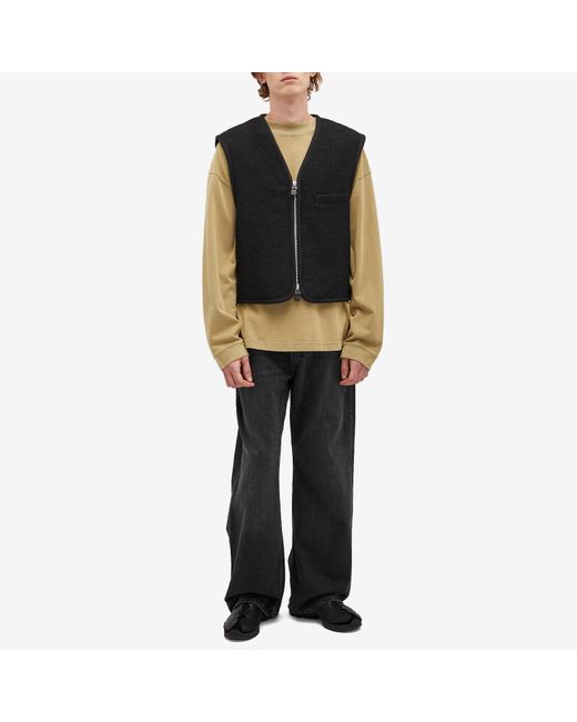 Our Legacy Black Boucle Wool Top Vest for men