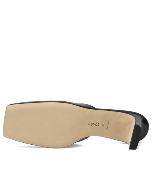 Aeyde Black Blithe Square Toe Mules