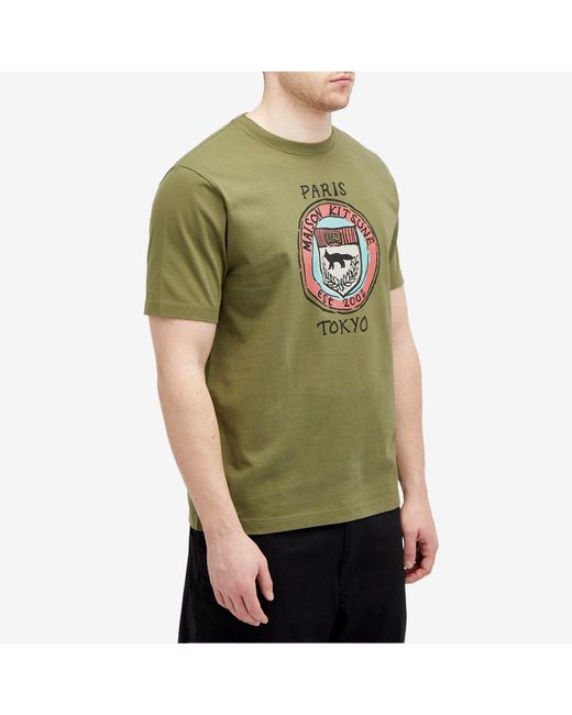 Maison Kitsuné Green City Coins Comfort T-Shirt for men
