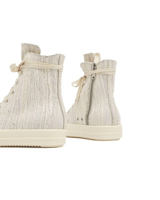 Rick Owens Natural Denim Leather Sneakers