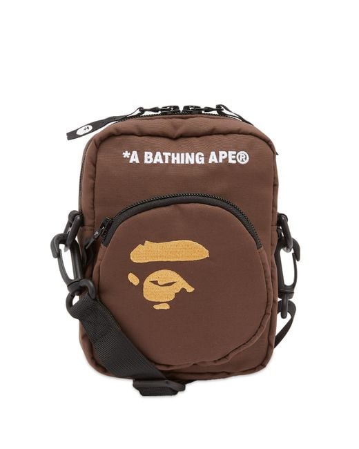 A Bathing Ape Brown Head Mini Bag for men