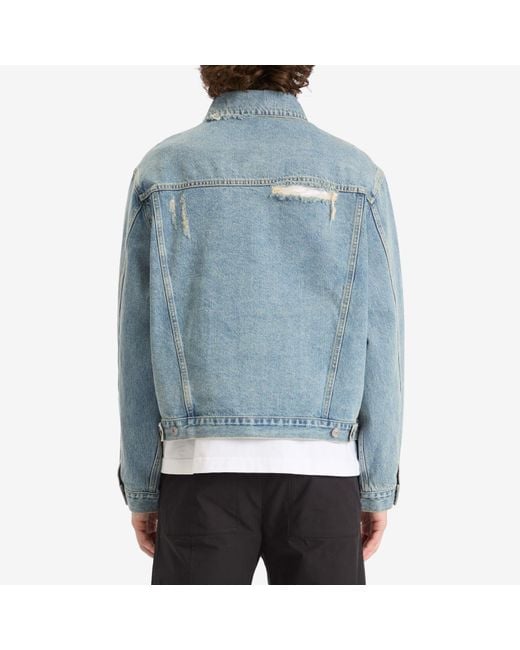 Cole Buxton Blue Washed Denim Jacket for men