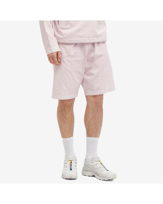 Stone Island Pink Marina Garment Dyed Sweat Shorts for men