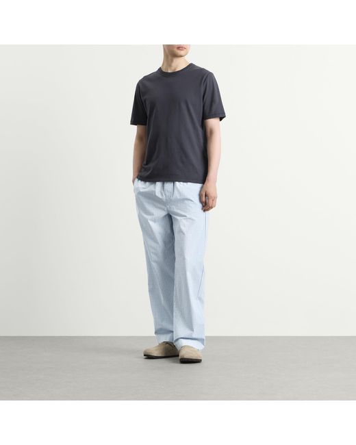 Calvin Klein Blue Cotton Poplin Sleep Pant for men