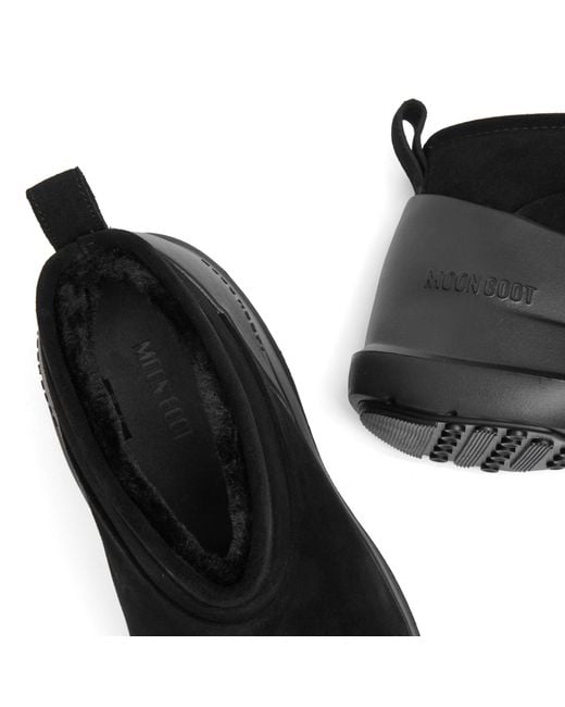 Moon Boot Black Luna Suede Low Boot