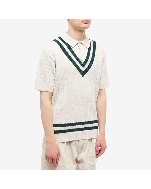 Beams Plus Natural End. X 'Ivy League' Cricket Knit Polo Shirt for men