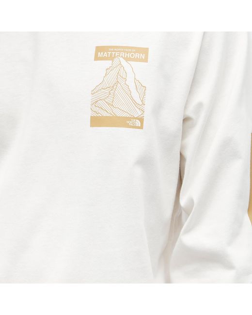 The North Face White Long Sleeve Matterhorn Face T-Shirt for men