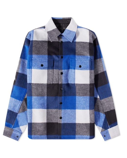 Rag & Bone Blue Wool Engineered Jack Shirt for men