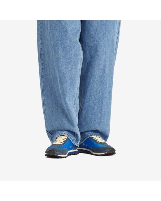 Golden Goose Deluxe Brand Blue Running Marathon Nylon Suede Sneaker for men