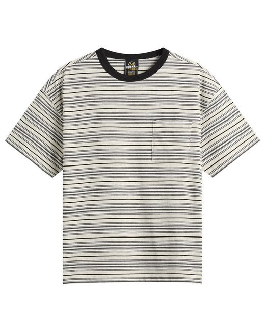 FRIZMWORKS Gray Horizon Stripe T-Shirt for men