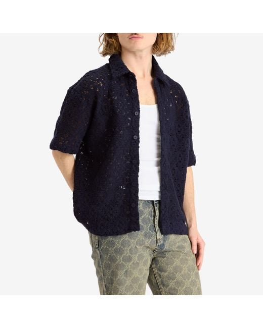 Daily Paper Blue Lace Shield Vacation Shirt for men