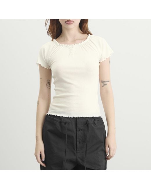 Deiji Studios White Flounce T-Shirt