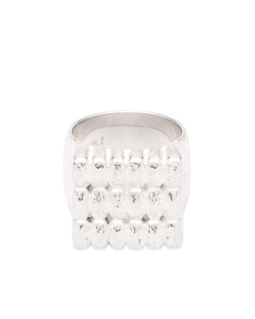Maple White Big Cookie Signet Ring for men
