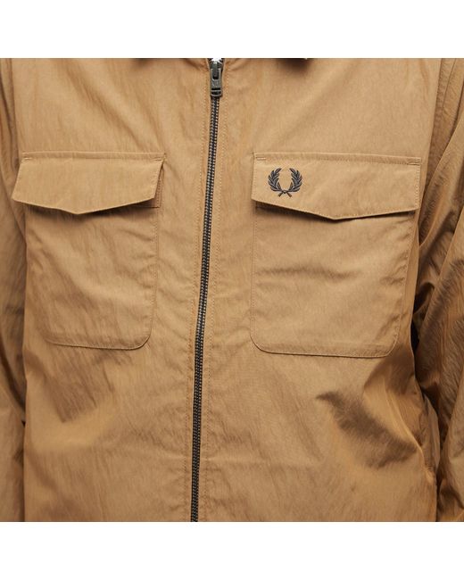 Fred Perry Brown Zip Overshirt for men