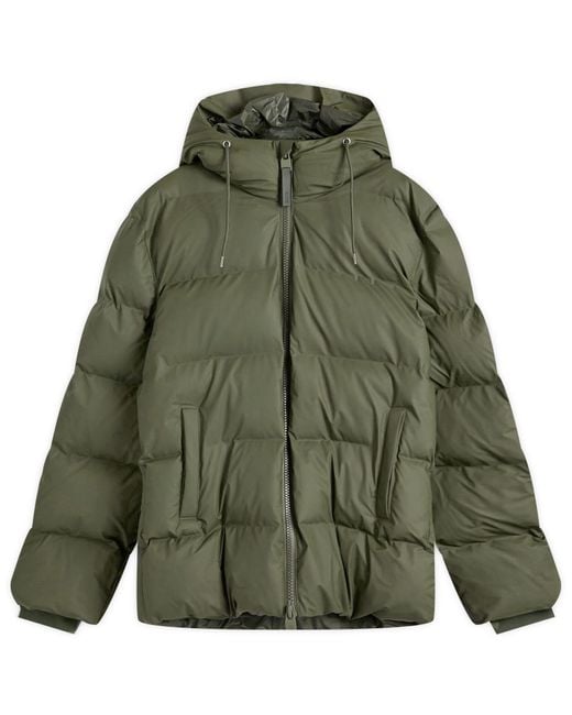 Rains Green Alta Puffer Jacket for men