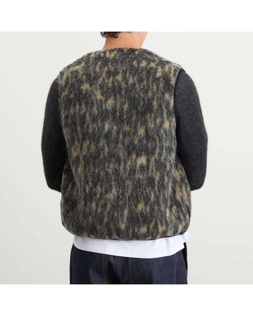 Universal Works Dolce Fleece Zip Gilet in Gray for Men | Lyst