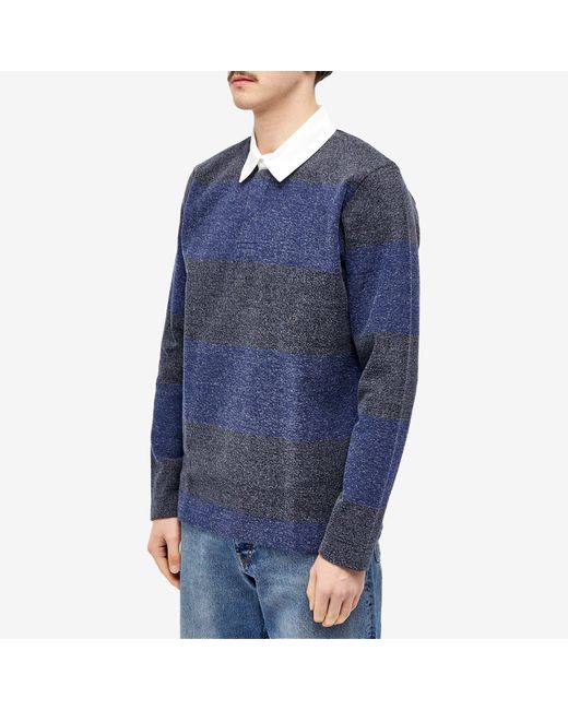 Norse Projects Blue Ruben Brushed Jersey Rugby Polo Shirt for men