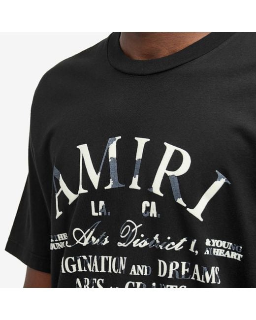 Amiri Black Distressed Arts District T-Shirt for men