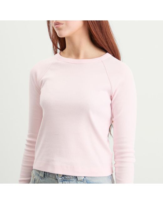 Fruity Booty Pink Round Neck Long Sleeve Top