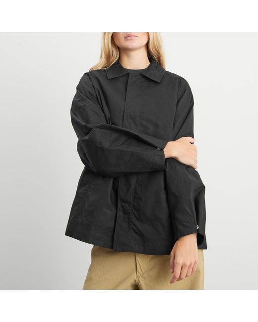 Baserange Black Even Waxed Cotton Jacket