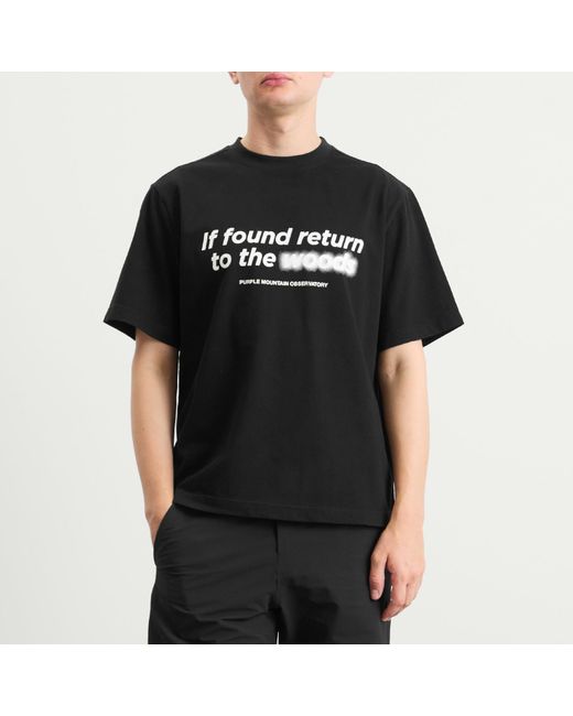 Purple Mountain Observatory Black Return To The Woods T-Shirt for men