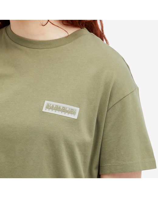 Napapijri Green Patch Logo Cropped T-Shirt