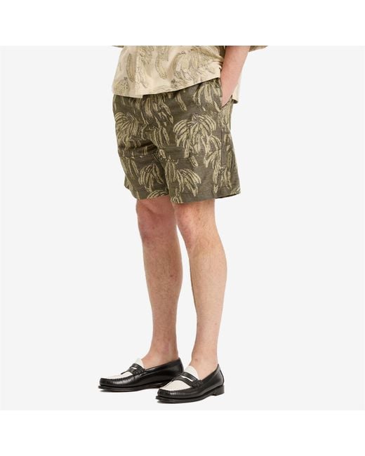 Jacquemus Green Banana Jacquard Canvas Shorts for men