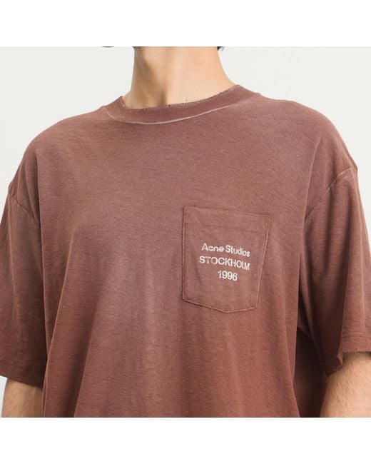 Acne Brown Small 1996 Short Sleeve T-Shirt for men