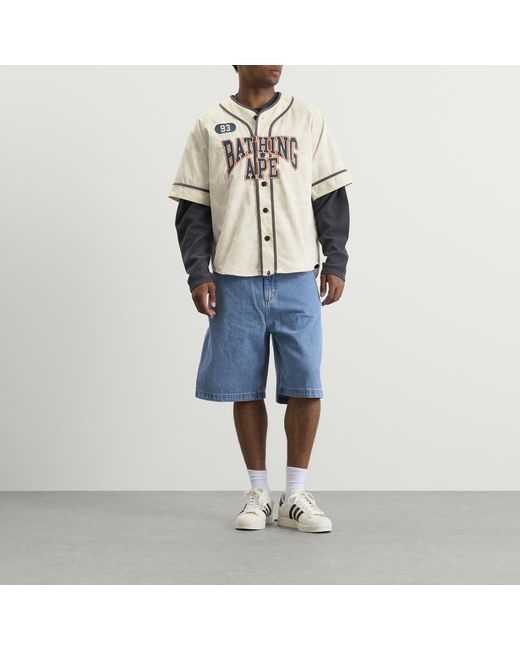 A Bathing Ape Natural Solid Camo Baseball Shirt for men