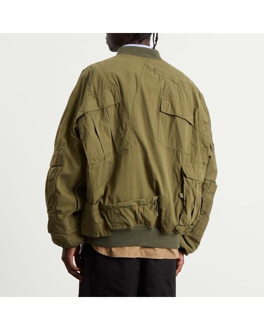 Junya Watanabe Green X Needles Cotton Nylon Bomber for men
