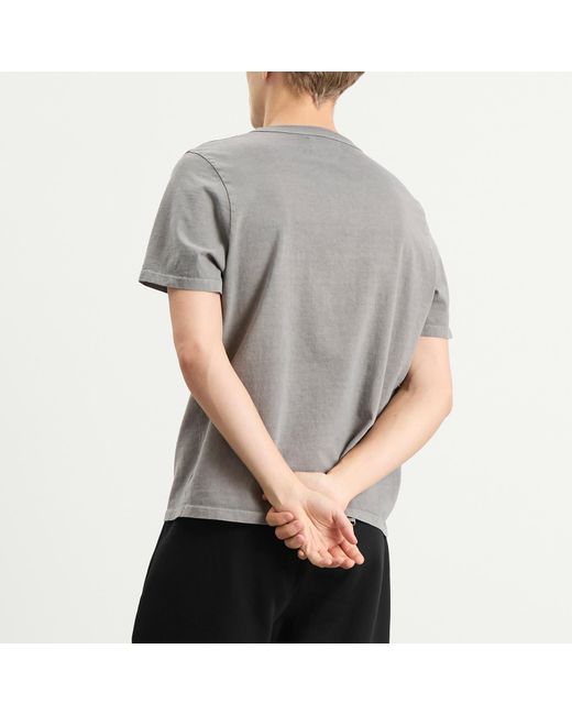 Les Tien Gray Heavyweight Binded Neck T-Shirt for men