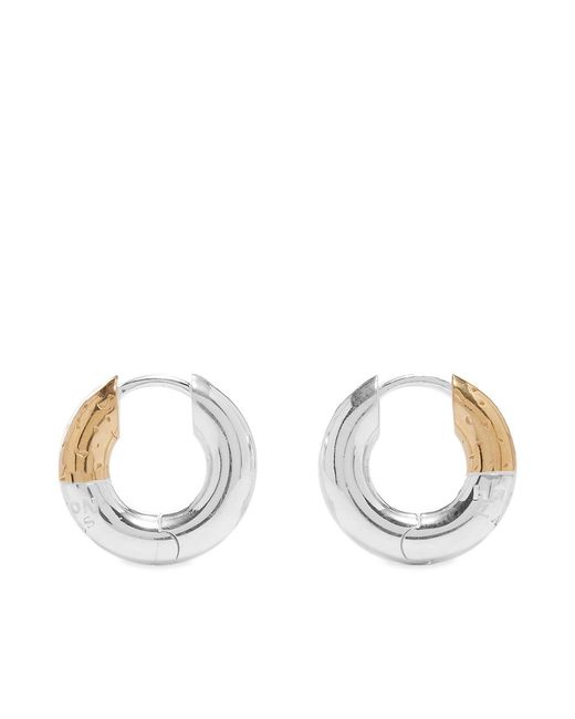 Mens Jewellery Earrings and ear cuffs Metallic for Men Hatton Labs Emerald Cut Hoop Earrings in Silver 
