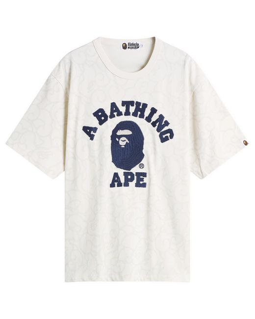 A Bathing Ape Blue Washed Cloud Camo T-Shirt for men
