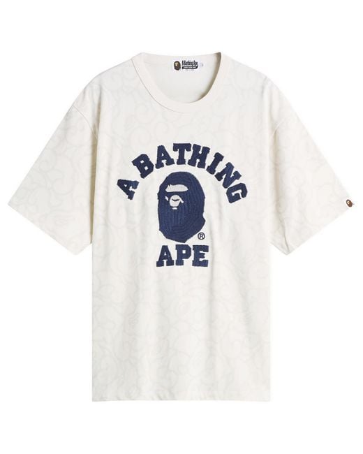 A Bathing Ape Blue Washed Cloud Camo T-Shirt for men