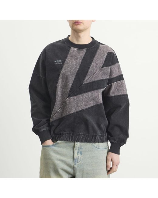 Umbro Gray Washed Diamond Drill Sweat for men