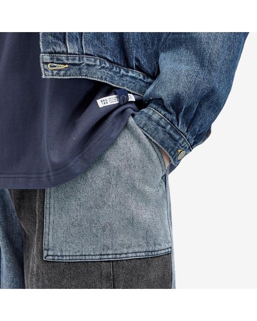【ANGLAN】24SS★ [AG] Denim Mix Fatigue Balloon Pants AG] Denim Mix Fatigue Balloon Pants - Blue & Grey - ANGLAN