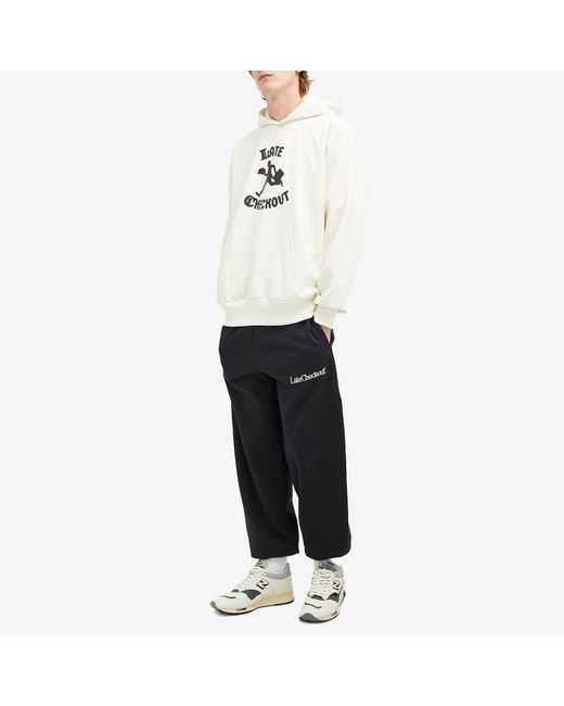 Late Checkout White Bellboy Popover Hoodie for men