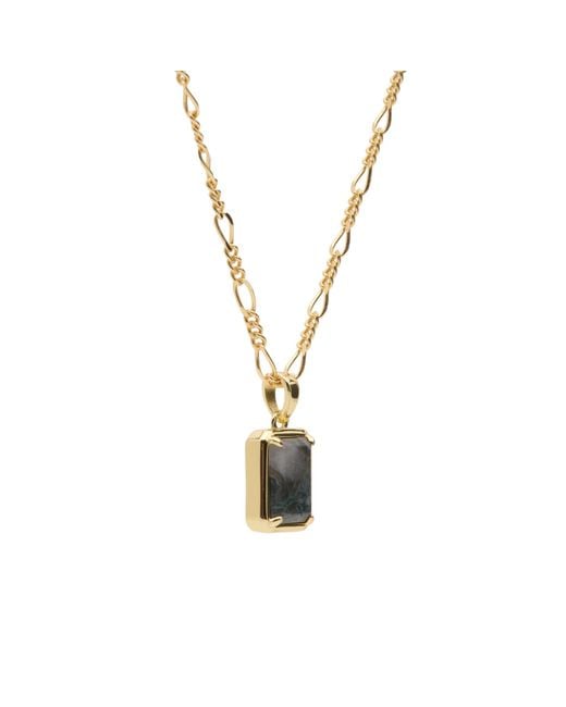 Serge Denimes Metallic Moss Agate Necklace for men