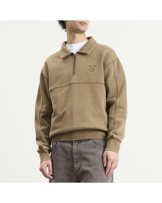 Heresy Green Quarter Zip Sweatshirt for men