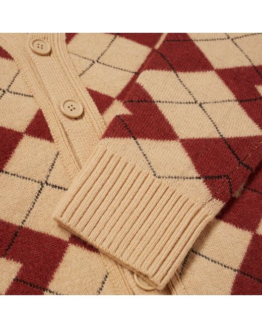 Acne Brown Kwanny Argyle Face Cardigan