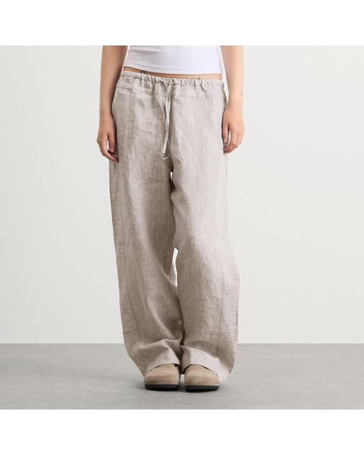 Deiji Studios Gray Double Waist Linen Pants
