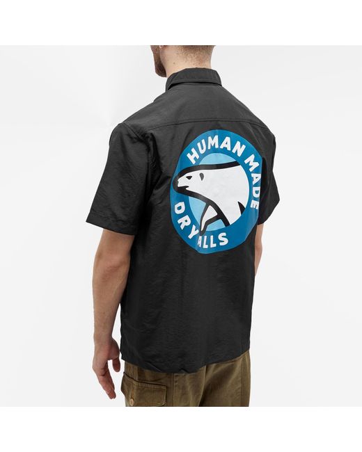 Human Made Black Short Sleeve Camping Shirt for men