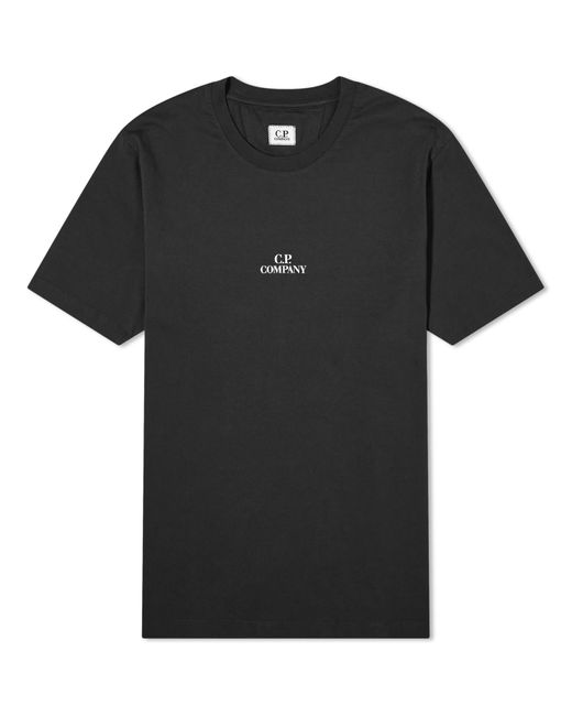 C P Company Black 30/1 Jersey Graphic T-Shirt for men