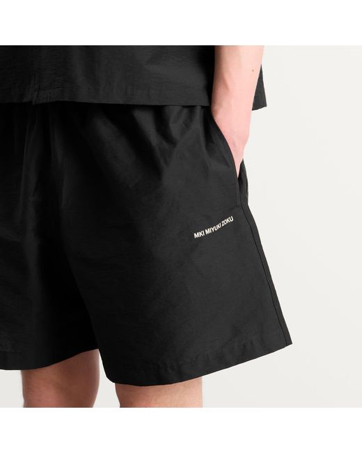 MKI Miyuki-Zoku Black Presented By End. Botanical Print Wide Leg Shorts for men